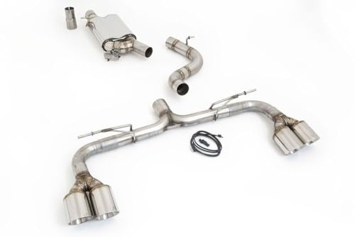 Friedrich Motorsport 76mm Duplexanlage mit originaler Klappensteuer. für VW Golf VIII R Allrad 2.0l TSI 235kW ab Bj. 12/2020, Set mit Parkscheibe