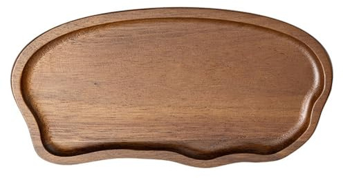 DONGKER Vassoio in Legno di Acacia, Tagliere Decorativo con Bordo Rialzato, Piatto da Portata in Legno Impermeabile per Bottiglie di Profumo, Candele, Vasi, Gioielli, Snack, Frutta, Caramelle, Torte