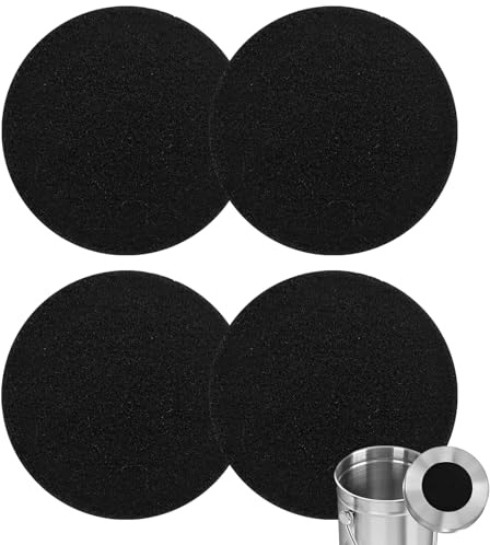 Compost Bin Filters Round for Food Waste, Activated Charcoal Filters Replacement Compost Pail, Food Waste Caddy Odour Filter Fits Compost Bins up to 17cm(Pack of 4)