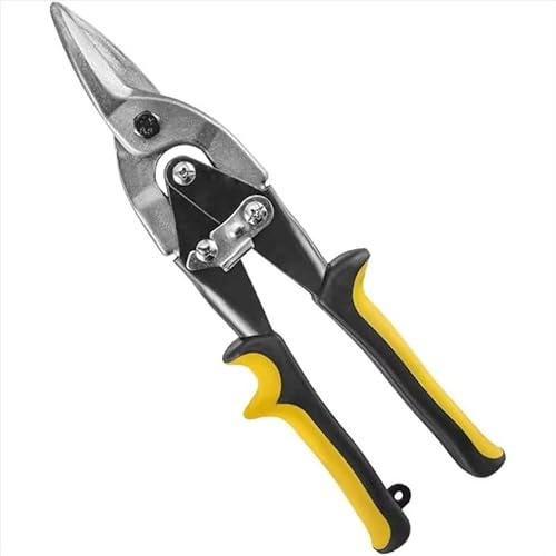 Heavy Duty 10 Aviation Tin Snips, CR-V Steel Metal Cutter Shears with Sharp Blades, Ergonomic Grip for Sheet Metal Cutting