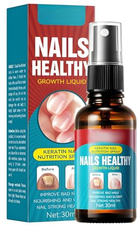 Spray Nutritif Keratine pour Ongles 2 Pieces, Renforce et Fait Briller les Ongles Abîmés, Comble les Stries, Soin Hydratant Quotidien, Pour des Ongles Naturellement Beaux et Sain