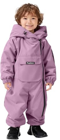Combinaison Ski Enfant Garçon à Capuche Imperméables Coupe-Vent Vêtements de Ski Fille Noel Combinaisons de Neige Hiver Chaude Salopettes Veste Snowsuit Jumpsuit de Sports Coupe-Vent 1-5 ans