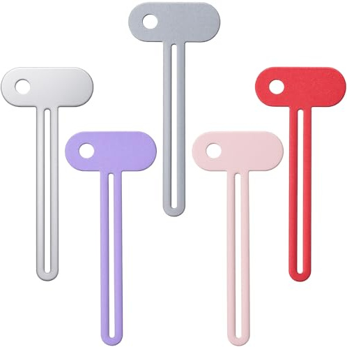 Ymapinc 5Pcs Metal Toothpaste Squeezer Tool, Tube Roller Squeezer for All Tubes, Toothpaste, Hand Cream, Cosmetics, Bathroom, Portable for Traveling