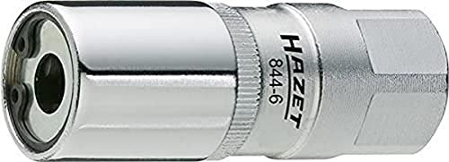 HAZET Stehbolzen-Ausdreher 844-12, 1/2 Zoll (12,5 mm) Vierkant, 27 mm | Antrieb 1/2 Zoll (12,5 mm) Vierkant hohl, Chrom-Vanadium, verchromt, poliert, Ø 27 mm, Länge 75 mm, 187 g, Stehbolzen-Ø 12 mm