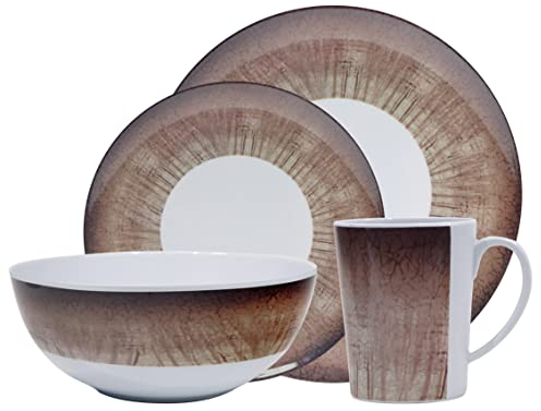 Leisurewize Camping Melanine Dinner Set 16pc Stone - 100% Melamine