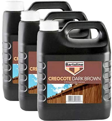 Creocote Creosote Substitute Dark Brown Timber & Fence Treatment – 3 x 4L (12L Total) Outdoor Wood Preserver for Fences, Sheds & Garden Timber