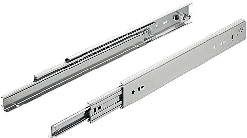 Gedotec Schubladenschiene Schwerlast-Vollauszug 800 mm mit Selbsteinzug für aufliegende Montage - KTAS | Tragkraft bis 219 kg | Stahl verzinkt | 1 Paar - Auszüge für schwere Holz-Schubkästen