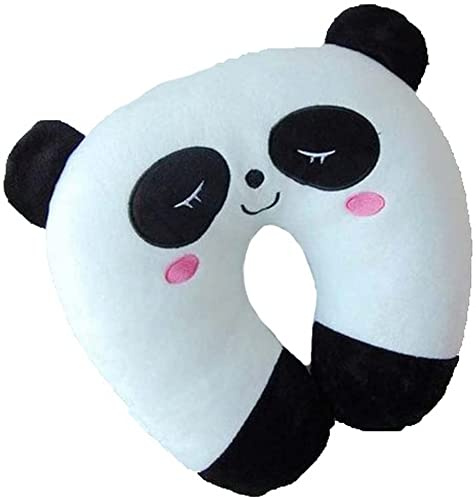 Gshy Joli Coussin Cale-Nuque à Motif d'animaux de Dessin Animé Coussin de Voyage Doux en Forme de U pour Reposer Le Cou en Voiture Avion Enfant (Panda)