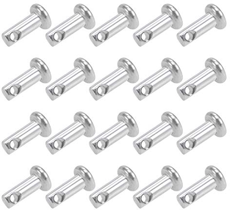 sourcing map 20 Stück Steckbolzen Gabelbolzen Einloch 3mm X 8mm Splintstift Flachkopf 304 Edelstahl Scharnierstift