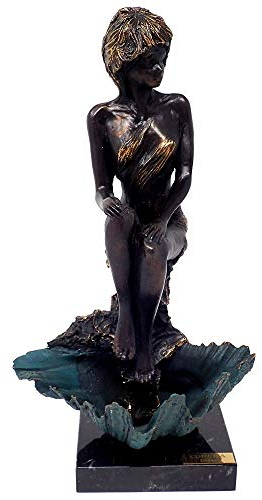 Inmaculada Romero IR Frau vergoldete Bronzefigur basierte Shell Marmor [AB9475]