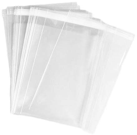 200Pcs Clear Resealable Cello/Cellophane Bags Treat Bag Packaging Bags with Adhesive Closure Good for Bakery, Candle, Soap, Cookie Poly Bags 4X6 Inch(1.2 mil)
