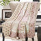 Couverture en Coton Patchwork Rose pour canapé et lit jumeau, 152,4 x 203,2 cm, Couvre-lit matelassé réversible à Motif Floral, Housse de Couette Douce et légère pour lit, canapé, décoration