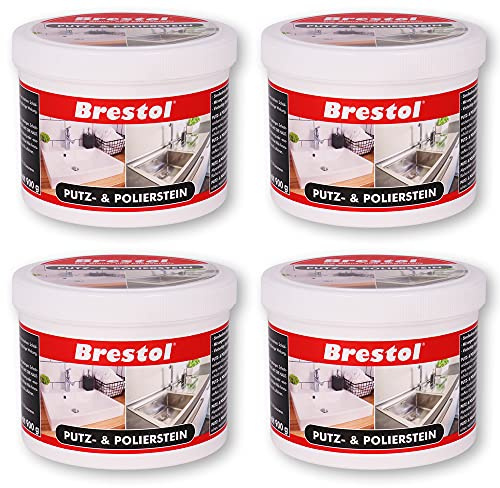 PUTZ & POLIERSTEIN - Lot de 4 boîtes de 900 g - Pâte de nettoyage universelle avec parfum d'agrumes - Laisse un effet déperlant dans la cuisine et la salle de bain - Nettoyant universel