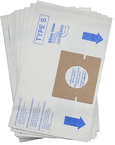 10 Replacement Type S Bags Compatible with Hoover Spectrum, Futura, WindTunnel, PowerMax Canister Vacuum Cleaners- Compare to 4010100S, 43655097, 4010064S, 4010344S, 43655093