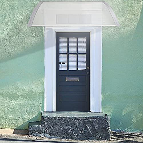 HUOLE Porte d'entrée Auvent, Marquise Porte d'entrée, Auvent Marquise en Polycarbonate, Toit de Porte pour Garage, Balcon, Fenêtre, Extérieur (100x100cm)