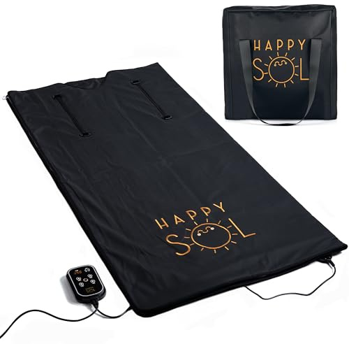 Happy Sol Far Infrarot Saunadecke für Zuhause, Tragbare Infrarot Saunadecke für Therapie, Saunadecke für Detox, Geeignet für Entspannung und Erholung von Übungen, sehr geringe EMF