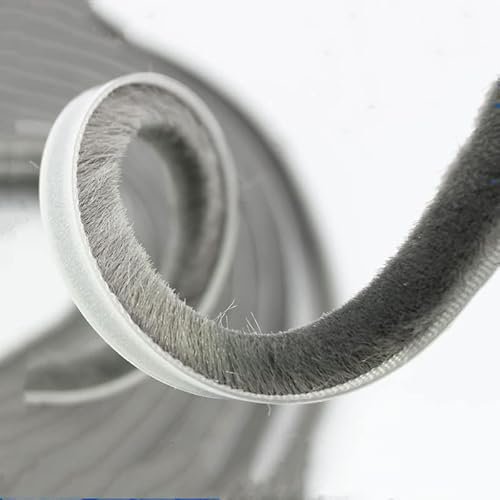 Draught Excluder for Doors Windows, 10m(L) X 9 mm(W) X 9mm(T) Self-Adhesive Draft Excluder for Windows Insulation, Garage Door Window Draft Excluder Weather Proof Seal Strip, Wardrobe Door Brush Strip