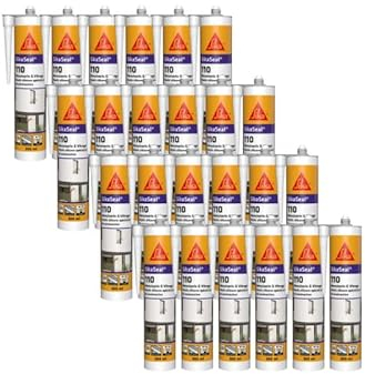Lot de 24 mastics silicone SIKA SikaSeal 110 Menuiserie & Vitrage - Blanc PVC - 300ml