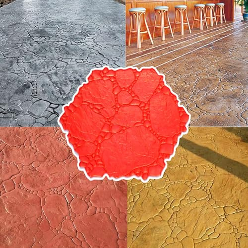 Stampi per Cemento Tappetini con Texture in Pietra per Timbri in Calcestruzzo, Stampaggio di Modelli di Testurizzazione del Calcestruzzo Riutilizzabile, Robusto Stampo in Poliuretano per Patio/ Sentie