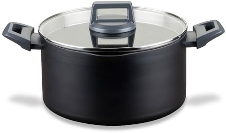 Fackelmann Kochtopf Statement 24cm – Topf mit keramische Beschichtung – Recyceltes Aluminium mit Antihaft-Beschichtung – PFAS-frei, Hitzebeständiger Griff, Für alle Herdarten inklusive Induktion