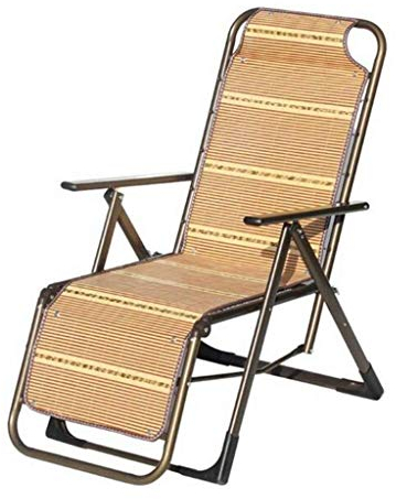FAZENHUA Aluminium Liegestuhl, Sonnenliege Gartenliegen Klappstuhl Klappbarer Bambus Loungesessel Büro Mittagspausenstuhl Strand Balkon Außenstuhl Terrasse Wohnzimmer Loungesessel