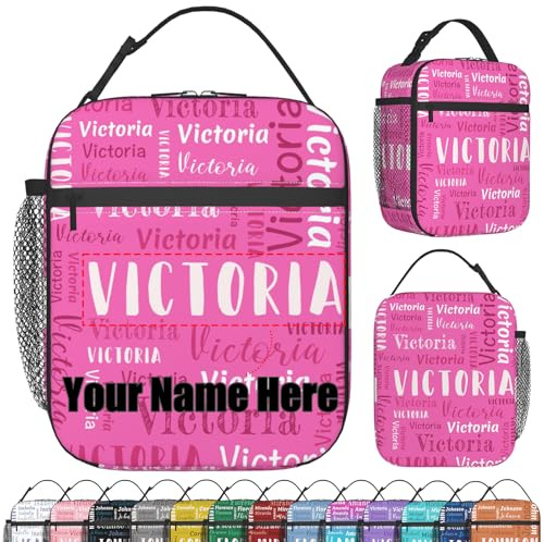 WolunLi Custom Lunch Bag Personalised Lunch Box with Name Logo Photo Text for Men Women Customised Insulated Lunch Bags Back to School Office Birthday Gifts for Work Travelling Picnic Style 3