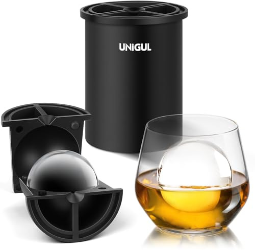 Clear Ice Cube Maker, 2.5 Stainless Steel Crystal Clear Ice Ball Maker, Non-BPA Premium Silicone Ice Cube Molds for Whiskey & Cocktails, Easy-Release Sphere Ice Maker, Bourbon Gifts for Men
