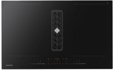 INFINITON Placa de Inducción con Extractor HH-W83A874, 8 Zonas de Inducción, 8 Niveles de Potencia, Boost, 659 m3/hora, 67 dB, Crystal Black