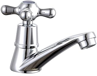 Warmhm Kaltwasserhahn Waschbecken Edelstahl Einhebel Mischer Kreuzgriff Mischbatterie mit Filtersprudler Langlebig Bleifrei für Küche und Bad Einfache Montage Modernes Design
