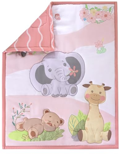 HMtideby Rosa Safari Animal Baby Toddler Coperta Trapunta Culla Consolatore Culla Trapunte per Bambini e Ragazze Nursery Bed Throw Blanket 80x104cm