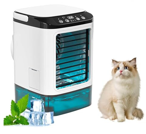 HBDSMLPL con Caja De Hielo Aire Acondicionado Portátil Sin Tubo Exterior, Aire Acondicionado Portátil Sin Tubo con Tanque De Agua De 900ml Enfriador De Aire