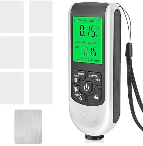 Infreecs Digitales Schichtdickenmessgerät, Lackmessgerät Auto, 0-2000UM Lackdickenmessgerät, Farbdickenmessgerät mit LCD-Anzeige Fe & NF für die Messung der Lackdicke in der Automobilindustrie