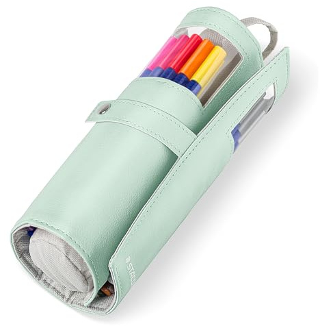 STAEDTLER triplus color Filzstifte 323, dreikant, stabile, eindrucksichere Spitze, ca. 1 mm, aus 97% Rezyklat, Made in Germany, Set mit 20 brillanten Fasermaler im Rollmäppchen, 323 PC20P