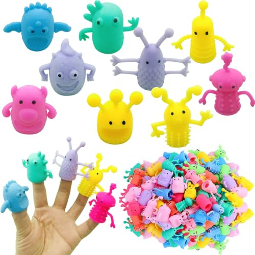 Danbghyuo 20 Stück Monster Finger Puppets, Fingerpuppe Monster, Fingerpuppen für aus Gummi, Finger Silikon Fingerpuppen Geeignet für Partyartikel Cosplay-Party, Zufällige Farbe (20)