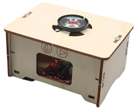 Lerpwige Children Recorder Machine à musique Enregistreur Puzzle Playset Gramophone en bois Puzzle Phonographe