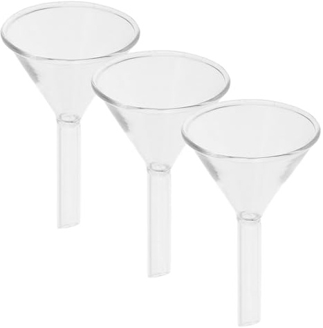 Didiseaon Embudos De Vidrio Pequeños De 3 Piezas Para Llenar Botellas Cristalería Química Embudos De Laboratorio Frascos Líquidos Embudo Científico Embudo De Llenado Científico