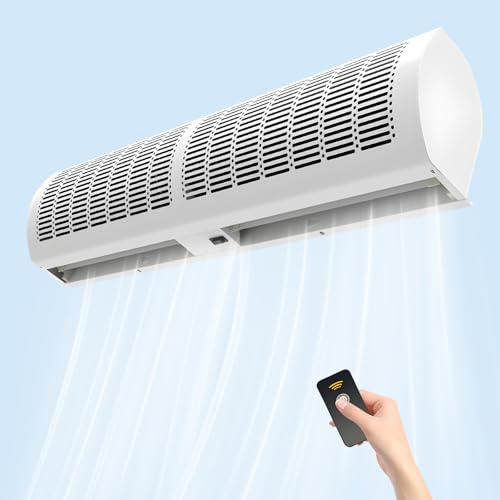 JFOZDM Wall Mounted 2-Speed Air Curtain for Door, Commercial Air Curtain Machine with Remote Control, Super Power, Air Conditioning Unit Wall Mounted for Supermarket, Restaurant, Mall, Easy to Install