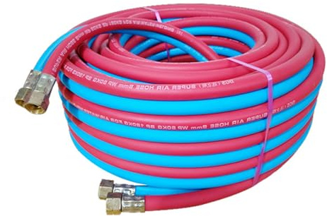 AMZBNEIDI Tuyau Double pour Chalumeau de soudage, Tuyau de soudage 8 mm PVC Twin Air Multicolore, raccord en cuivre, Plusieurs Tailles(15 Meter)