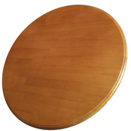 Grand plateau tournant Lazy Susan – Plateau de service rond rotatif en bois multicolore pour salle à manger et cuisine, centre de table (teck, 60 cm)