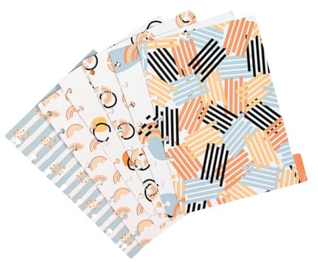 Tofficu Separadores de Carpetas de Papel A5 6 Hojas Pestañas Desmontables Coloridas para Oficina Índice y Organización de Archivos en Cuadernos Escolares y Profesionales