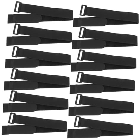 Yoga Mat Straps 12pcs Black Nylon Hook and Loop Adjustable Roll Bands | Yoga Mat Carrier Strap, Lightweight Sling for Exercise Lovers, Keeps Mats Tightly Rolled