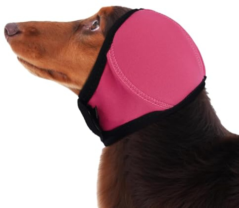YUVKIN Paraorecchie, 1 Pezzo, Copricapo Impermeabile Nuoto Estivo, Cuffie per Cani, Orecchie Casco, con Nastro Autoadesivo Regolabile, Adatto per Piccoli, Medi e Grandi, Cuccioli (Magenta)