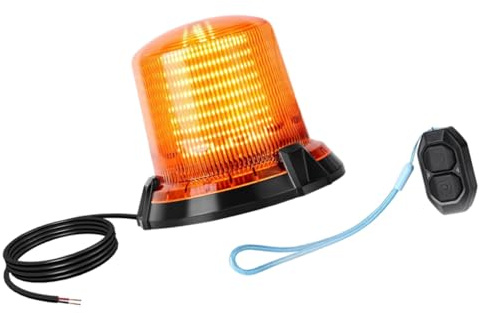Riloer 12V-48V LED Clignotant Stroboscopique Feux de Secours d'Alerte pour Toit de Voiture Télécommande Ambre Compatible avec Camion Voiture Chasse-Neige Véhicule de Remorquage