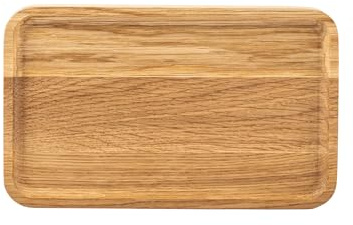 WOODYGIFT Holztablett Klein Rechteckig 12x20 cm – Schreibtisch Organizer aus Eiche für Büro&Zuhause – Stiftablage, Schlüsselablage Dekotablett – Praktisches Serviertablett Holz für Ordnung