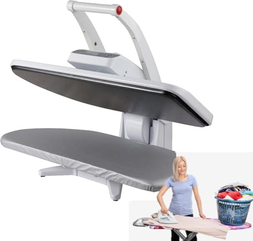 Heavy-duty Ironing Steam Press, Commercial Heavy-Duty Steam Press with Stand, 1800W Large Ironing Press Machine, 50kg Pressure, 800×310mm Press Area, Electronic Steam Iron Press (Independent)