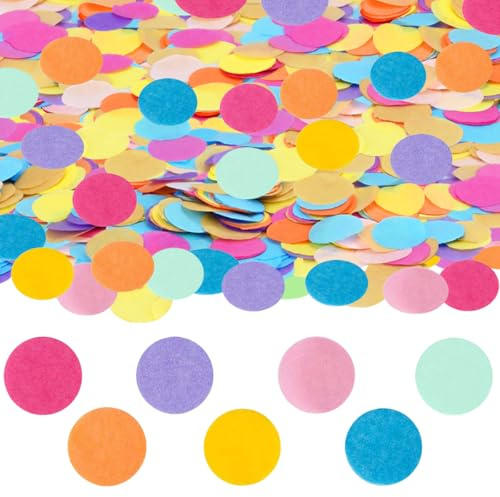FuxFuis 120g Multicolore Coriandoli a Forma Rotonda 1, Coriandolo Decorativo 2,5 cm, Coriandolo Matrimonio Carta, Coriandoli Colorati Decorazione di Proposta di Matrimonio, Compleanno Festa, Natale