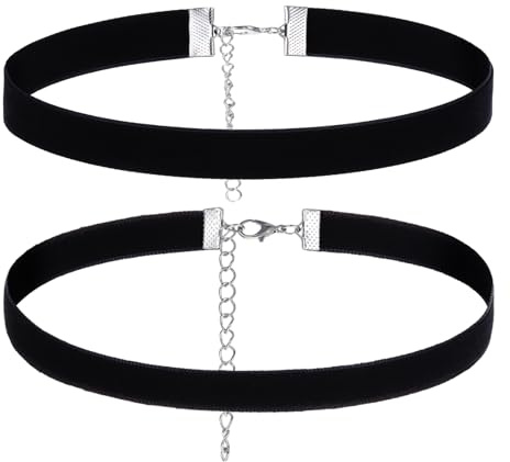 Cobee 5 Stück Schwarze Choker Samt Halskette, Schwarzes Band Lady Halskette Erstellbare Gothic Kette Für Frauen Und Mädchen Dancing Halloween Geburtstag Party Cosplay