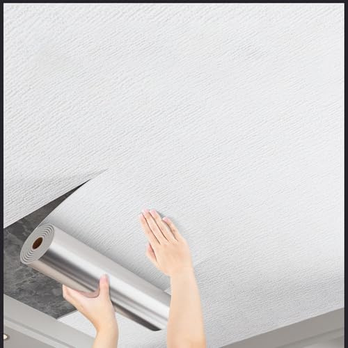 Panneaux De Plafond - Papier Peint Autocollants Anti Humidité Isolant Thermique Mural, Dalles de Plafond Décoratives pour Salle de Bain Bureau Cuisine Balcon(50cmx70m)