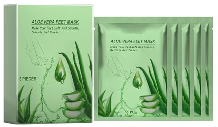 Sonew Aloe Extrakt Fotmask 5 Delar Fuktgivande Återfuktande Fotpeeling Exfolierande Skonsam Vård för Mjuka Lena Fötter Hemma Resor (5 stycken)