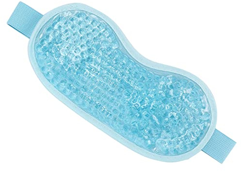 ZJchao Gelögonmask, återanvändbar Varm Kall Kompress Terapi Kylande ögonmask Sova Resor Körning Trötthetslindring PVC Gelögondyna Spa Massage Mörka Ringar Påsar Rodnad Svullnad (Ljusblå)